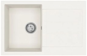 Helika Tesa SQT 101 Ένθετος Γρανιτένιος Νεροχύτης Μ78xΠ50cm Λευκός