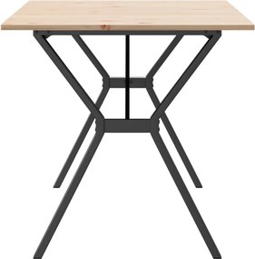vidaXL Τραπέζι Τραπεζαρίας Πλαίσιο Υ Μασίφ Πεύκο/Ατσάλι