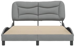 vidaXL Σκελετός Κρεβατιού με LED Χωρίς Στρώμα Αν. Γκρι 140x200 εκ.