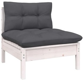 vidaXL Σαλόνι Κήπου Σετ 12 Τεμ. Λευκό Μασίφ Ξύλο Πεύκου &amp; Μαξιλάρια