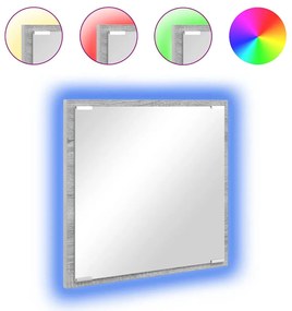 vidaXL LED Καθρέφτης Μπάνιου Γκρι Σοναμά 40x8.5x37 εκ Επεξεργασμένο Ξύλο