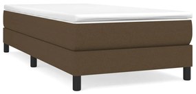 vidaXL Κρεβάτι Boxspring με Στρώμα Σκούρο Καφέ 90x200 εκ. Υφασμάτινο