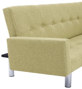Καναπές - Κρεβάτι με Μπράτσα Πράσινος από Πολυεστέρα - Πράσινο
