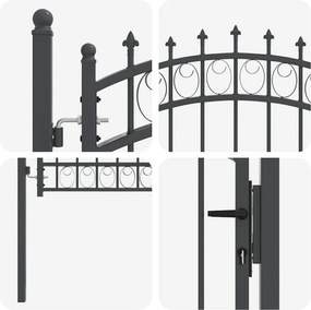 vidaXL Πύλη Φράχτη με Ακίδες EMMEN 150 x 100 cm
