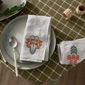 Σετ 2 πετσέτες φαγητού από κεντημένο λινό, Harlig