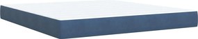 vidaXL Κρεβάτι box spring με στρώμα Μπλε 180 x 200 cm Βελούδο