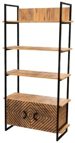 Βιβλιοθήκη &quot;Gate&quot; σε χρώμα atlantic pine-μαύρο 82x35x180