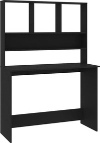 vidaXL Γραφείο με Ράφια Μαύρο 110 x 45 x 157 εκ. από Μοριοσανίδα