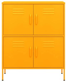 vidaXL Ντουλάπι Αποθήκευσης Μουσταρδί 80x35x101,5 εκ. από Ατσάλι
