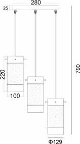 Φωτιστικό Οροφής Τρίφωτο Aca Mane FW50673 Chrome/Sandblast