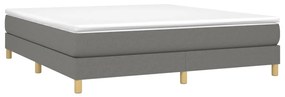 vidaXL Κρεβάτι Boxspring με Στρώμα Σκούρο Γκρι 180x200 εκ Υφασμάτιν