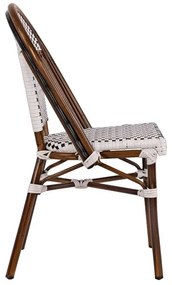 ΚΑΡΕΚΛΑ BISTRO ΑΛΟΥΜΙΝΙΟΥ BAMBOO LOOK ΜΕ ΛΕΥΚΟ-ΜΑΥΡΟ RATTAN HM5566.01 45x54x90Υεκ.