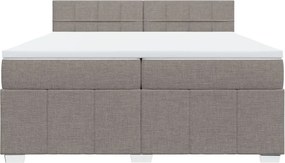 vidaXL Κρεβάτι Boxspring με Στρώμα Taupe 200x200 εκ. Υφασμάτινο