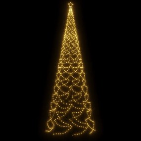 vidaXL Χριστουγεν. Δέντρο Θερμό Λευκό 5 μ. 1400 LED με Μεταλλικό Στύλο