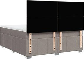 vidaXL Κρεβάτι Boxspring με Στρώμα Taupe 200x200 εκ. Υφασμάτινο