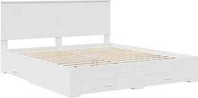 vidaXL Σκελετός Κρεβατιού Λευκό 180 x 200 cm Επεξεργασμένο ξύλο