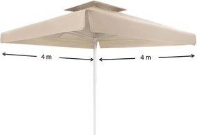 Ομπρέλα επαγγελματική Juno Megapap τηλεσκοπική αλουμινίου χρώμα εκρού 4x4m.