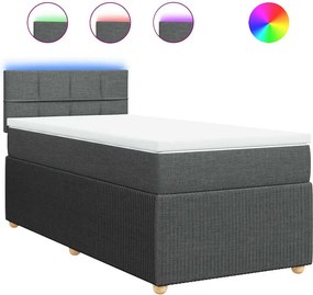 vidaXL Κρεβάτι Boxspring με Στρώμα Σκούρο Γκρι 80x200 εκ. Υφασμάτινο