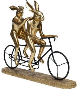 Διακοσμητικό Επιτραπέζιο Tandem Rabbits Χρυσό 10,5x34x42,5 εκ - Χρυσό