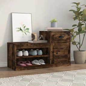 vidaXL Παπουτσοθήκη Καπνιστή Δρυς 100x42x60 εκ. από Επεξεργασμένο Ξύλο
