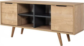 Έπιπλο Τηλεόρασης Sapphire Δρυς / Ανθρακί POTAFE 130x35x18