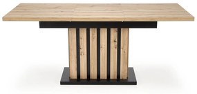 Τραπέζι Houston 1613, Artisan βελανιδιά, Μαύρο, 76x90x160cm, 69 kg, Επιμήκυνση, Πλαστικοποιημένη μοριοσανίδα | Epipla1.gr
