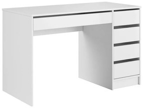 Τραπέζι γραφείου Comfivo 312, Με συρτάρια, Αριθμός συρταριών: 5, 75x120x55cm, 38 kg, Γυαλιστερό λευκό, Άσπρο | Epipla1.gr