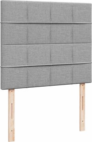 vidaXL Κρεβάτι Boxspring με Στρώμα Ανοιχτό Γκρι 120x200 εκ. Υφασμάτινο