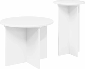 vidaXL Σετ βοηθητικά τραπεζάκια 2 τεμ. Λευκό Ø 45 x 35 cm