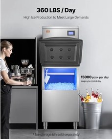 VEVOR Commercial Ice Maker 360 lbs/Day Self-Cleaning Ice Machine - Head Only