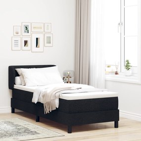 vidaXL Κρεβάτι Box Spring με Στρώμα Μαύρο 80x200 εκ. Υφασμα