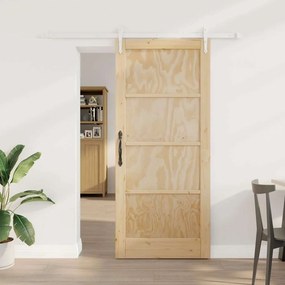 vidaXL Συρόμενη Πόρτα Άλλο ORKDAL Φυσικό και λευκό 78 x 202 εκ.