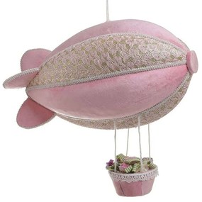 Διακοσμητικό Αερόστατο 3-70-530-0057 40x20x35cm Gold-Pink Inart Ύφασμα,Polyfoam