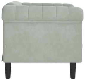 vidaXL Πολυθρόνα Ανοιχτό Γκρι Βελούδινη