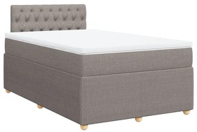 Κρεβάτι Boxspring με Στρώμα Taupe 120x190 εκ. Υφασμάτινο - Μπεζ-Γκρι