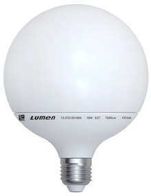 Λάμπα LED Globe Φ120 18W Ε27 IP 44 ματ LUMEN 13-272120180