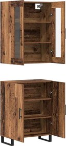 vidaXL Highboard 2 pcs Παλαιό ξύλο Επεξεργασμένο ξύλο