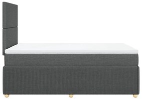 vidaXL Κρεβάτι Boxspring με Στρώμα Σκούρο Γκρι 120x200 εκ. Υφασμάτινο