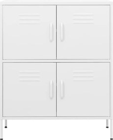 vidaXL Ντουλάπι Αποθήκευσης Λευκό 80 x 35 x 101,5 εκ. από Ατσάλι