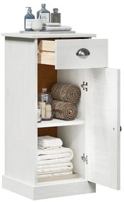 vidaXL Ντουλάπα Μπάνιου Λευκό 37.5 x 34 x 80 εκ Μασίφ ξύλο πεύκου