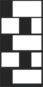 vidaXL Βιβλιοθήκη 5 Επιπέδων Μαύρη 80,5x23,5x162,5 εκ. Επεξεργ. Ξύλο