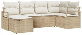 vidaXL Σετ Καναπέ Κήπου 8 pcs Μπεζ Πολυ ράταν