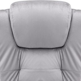vidaXL Πολυθρόνα Γραφείου Μασάζ Ανοιχτό Γκρι Βελούδινη