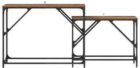 vidaXL Τραπέζι κονσόλας 2 pcs Παλιό Ξύλο 100 x 28 x 75 εκ.