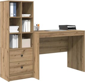 vidaXL Γραφείο με συρτάρι 2 pcs Artisan Oak