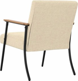 vidaXL Πολυθρόνα Κρεμ ύφασμα