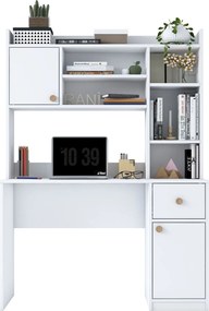 Γραφείο με Βιβλιοθήκη Λευκό ECRII 120x50x166