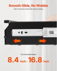 VEVOR 33" Under Desk Drawer Organizer Slide-out Drawer Space Saver Home Office
