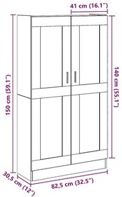 Ντουλάπι Τεχνίτης Δρυς 82,5x30,5x150 εκ. από Επεξεργασμένο Ξύλο - Καφέ