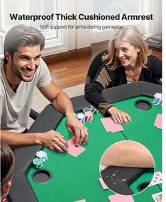 VEVOR 1220 mm Folding Poker Table Foldable 8 Player Casino Texas Holdem Table